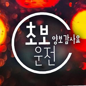 양보감사초보운전(씨라인) 초보자동차스티커-화이트