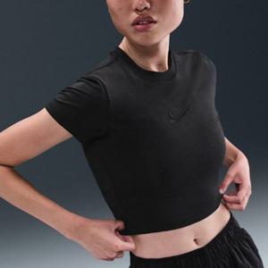 나이키반팔티 SQJ IH3907-010 스포츠웨어 칠 니트 여성 크롭 티셔츠