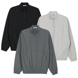 [모로엠] 남성 국내제작 오버핏 밴딩 바람막이 반집업 긴팔티 5C-TSA-Q082