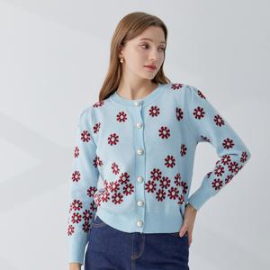 비스코스 플라워 자가드 가디건 KOCDP912 (2colors)