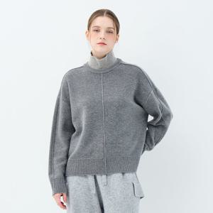 캐시미어 블렌드 컬러링 터틀넥 말바 풀오버 (UFKKTN445N-GREY)