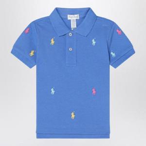 POLO RALPH LAUREN Light blue polo shirt with colourful logo embroidery 320882605006COXIPOLOR-SB