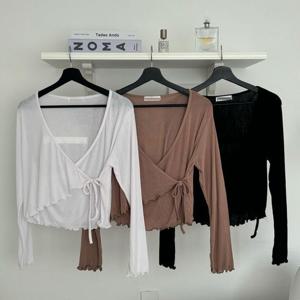 [아이우먼]빅사이즈티 S735L509 프릴크롭랩리본크롭티 YP
