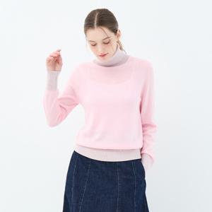 [유닛]투톤 리브 포인트 터틀넥 풀오버 UFKKTN342N