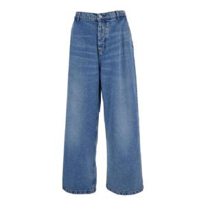 AMI PARIS Blue Jeans with Belt Loops and Wide Leg in Denim Man HTR821DE0046480