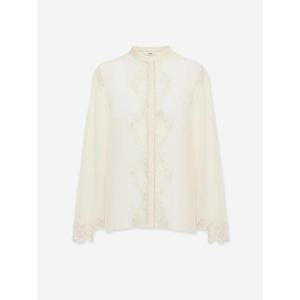 끌로에   블라우스 FW25 CH25AHT33117SATIN STRIPED ORGANIC SILK MOUSSELINE 5935023 Cream