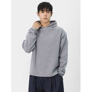 [빌리버스] 남자 와플 니트 촉감좋은 긴팔 오버핏 후드 티셔츠 BAUD002