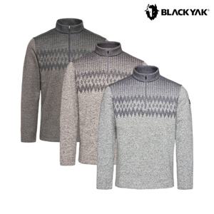 블랙야크 남성 데일리 니트 집업 긴팔티 기모 노르딕 등산복 1BYZTWU008