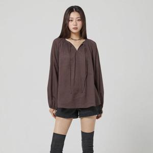 [랩]라운드넥 셔링 블라우스 AR3WB860