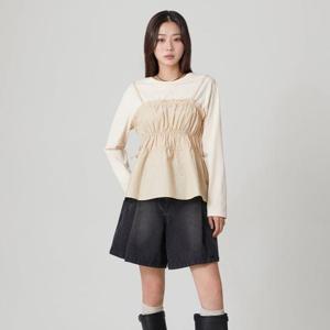 [랩]뷔스티에 배색 긴팔티셔츠 AR3WB867