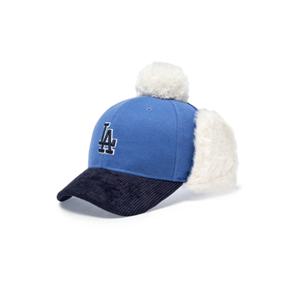 MLB 키즈 베이직 배색 멜톤 폼폼 귀달이캡 (7AWMV0156-07BLL)