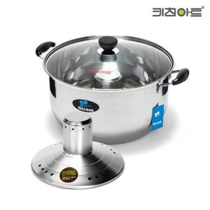 키친아트 버블 스팀 빨래솥 30cm 거품발생기 전해처리 주방용품 들통 찜통 스텐들통