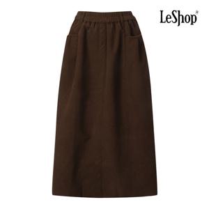 르샵  무지 골덴 밴딩 A라인 스커트 (BP9SK020A)