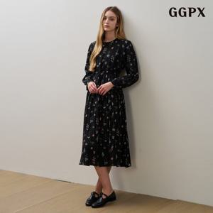 [GGPX] 플라워 라운드넥 셔링 원피스 (GPCOW033D)