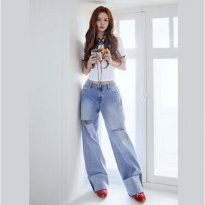 [게스(진)]남여공용 M톤 구제 롤업 와이드 MP6D6023