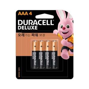 듀라셀 디럭스 알카라인 건전지 AAA 4개입 LR03 일회용 건전지 조(1개입)