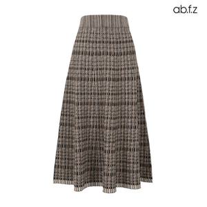 [ab.f.z] 배색 짜임 니트 플레어 스커트 (AFX4HS43A)
