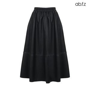 [ab.f.z] 페이크레더 티어드 밴딩 롱 스커트 (AFX4HS37A)