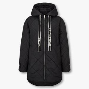[보브]자카드 니트 스트링 후드 패딩 점퍼 7154420003