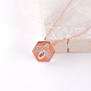 오팔하우스 925Silver 꿀벌 큐빅 목걸이 OPQUN5142