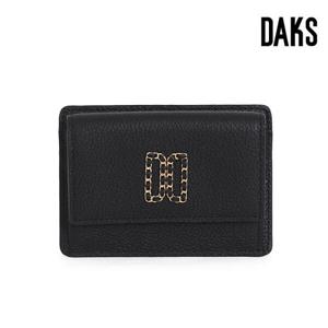 [닥스]닥스 블랙 체인 DD로고 소가죽 카드지갑 (DCHO4E612BK)