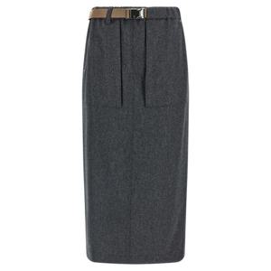 브루넬로 쿠치넬리 미디 스커트 M038PG3938C004 Gray