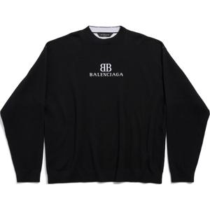발렌시아가 크루넥 맨투맨 - 블랙 화이트  818420T17251070