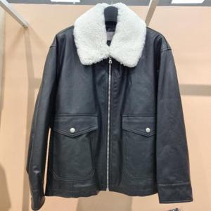 라티움 HC34 무톤 양모카라 탈부착 안감패딩 페이크가죽점퍼 T2533JK01
