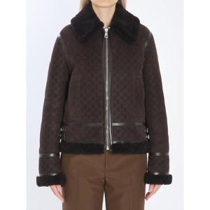 GUCCI Suede leather and shearling jacket 8355262037