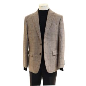 [바쏘]베이지 체크패턴 모 캐주얼 자켓 LYYCJS18