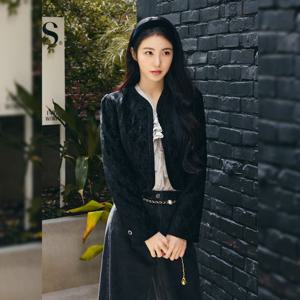 잇미샤 노카라 벨벳 크롭 자켓 ITPBWJK660