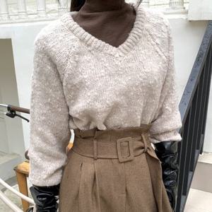 [다잇템][다잇템] 여자 눈송이 미니멈 FW 동글 V넥 빅사이즈 니