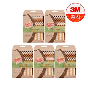 [3M]내츄럴 망사수세미+그물망사수세미(일반세척용) 5개세트