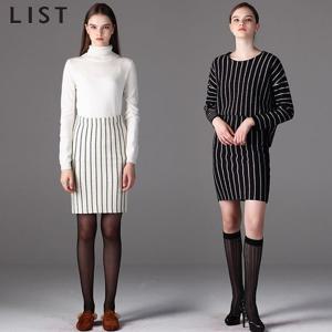 [리스트]빅토리아 스트라이프 울혼방 니트 밴딩 스커트