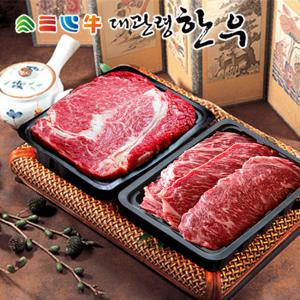 [대관령한우] 1등급이상 등심/채끝 기획세트4호(800g)/등심400g+채끝400g