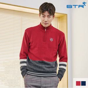 비티알 BTR 골프 남성 겨울 반집업 니트