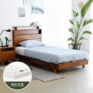 유씨엠 클레이 평상형 원목 슈퍼싱글 침대 (매트포함)