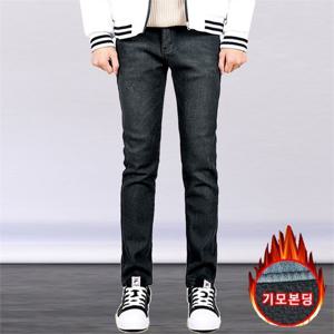 [프랭키뉴욕] 남자 겨울 기모 본딩 스판 일자 청바지 40까지 빅사이즈 연청 중청 검정 진청_IDPA01-1