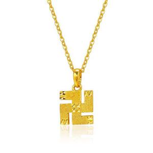 [한국금다이아몬드] 여자 순금 목걸이 체인 컷팅 만자 24K 7.5g 18K장식