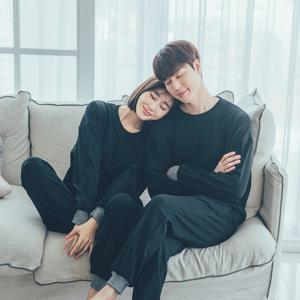 도씨 홈웨어 남자 여자 순면 무지 커플 잠옷 상하세트