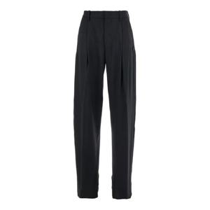 MONCLER GENIUS Black Trousers with Pleats on the Front and Side Logo Patch in Stretch Tech Wool Woman 2A00003M6523999