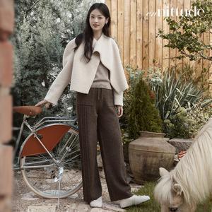 엔니튜드 25FW 실크 캐시미어 케이블 니트 팬츠