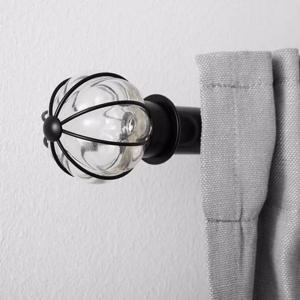 이케아 블로스트 커튼봉끝장식한쌍 블랙 유리