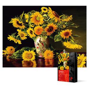 직소퍼즐 500피스 - 해바라기를 품은 공작 화병 500피스퍼즐