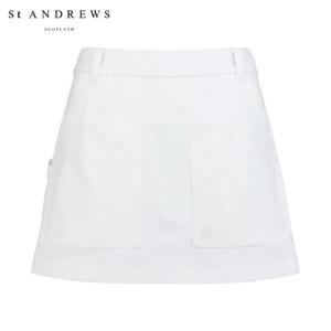 [세인트앤드류스] 여성 레더 믹스 피쉬테일 큐롯 스커트 821D1PC103_WH