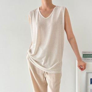 [아이우먼]빅사이즈 406 심플린넨스판브이나시 DLDP715