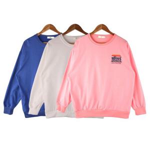 [아이우먼]빅사이즈나염티 R206L409 서핑보드레터링맨투맨 DK