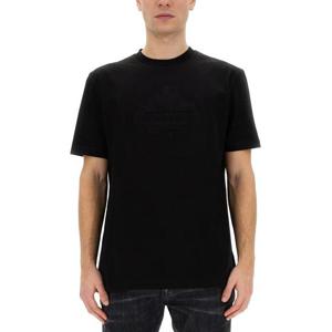 디스퀘어드 남성 블랙 로고 반팔 티셔츠 S74GD1231_S23009900