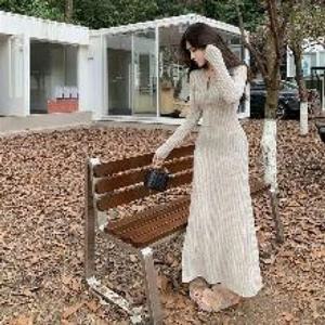 패션] [127000112] 긴팔니트원피스 민소매 롱 드레스 원피스