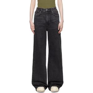25 FW 수비 여성 블랙 스트라이더 러브스트럭 데님 진 242088F069023